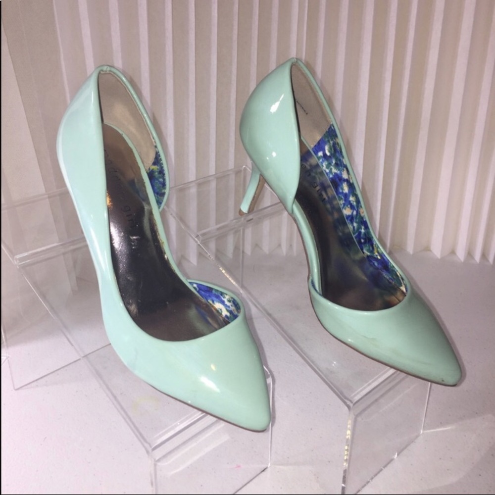 Madden Girl patent leather mint green heels